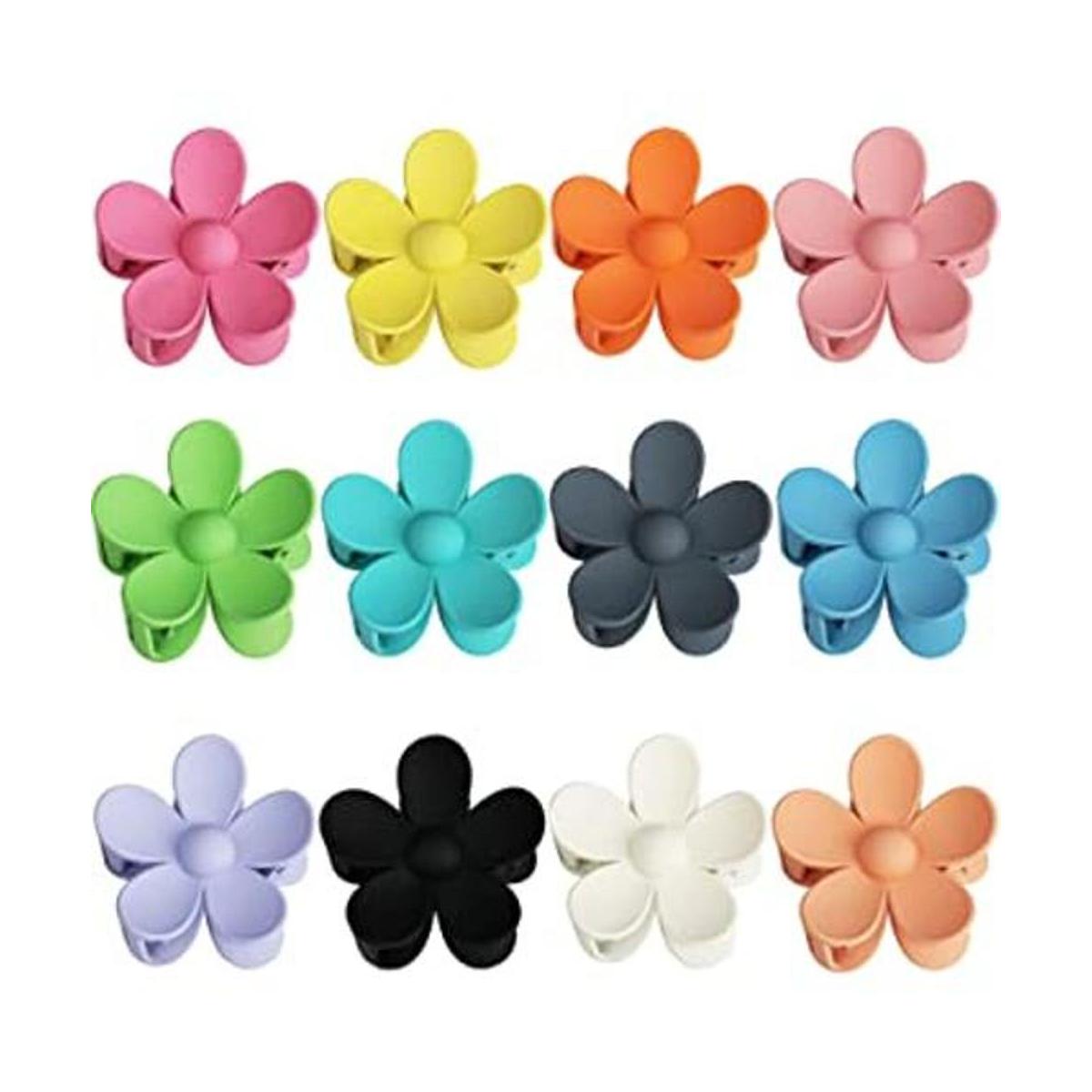 12 pinzas de garra de flores grandes para el cabello para