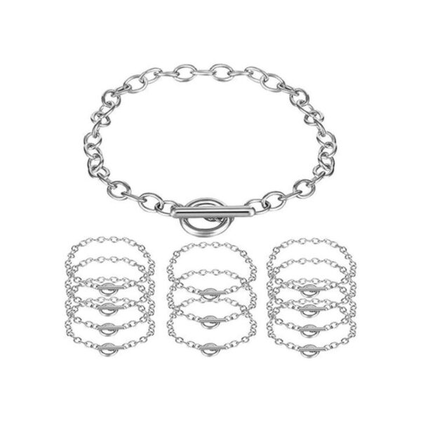12 pulseras de cadena de aleación chapada en metal con