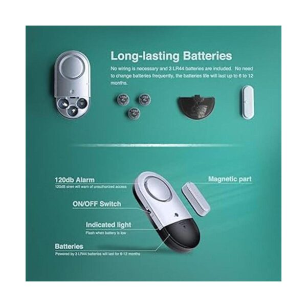 120 DB Sensor de alarma abierto para puerta y ventana para_3