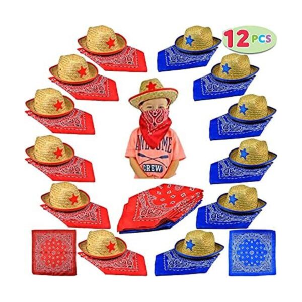 12 unidades de sombreros de paja de vaqueros con_1