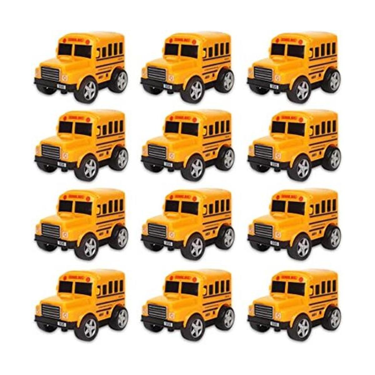 12 unidades en caja Chubby School Bus modelo juguetes de