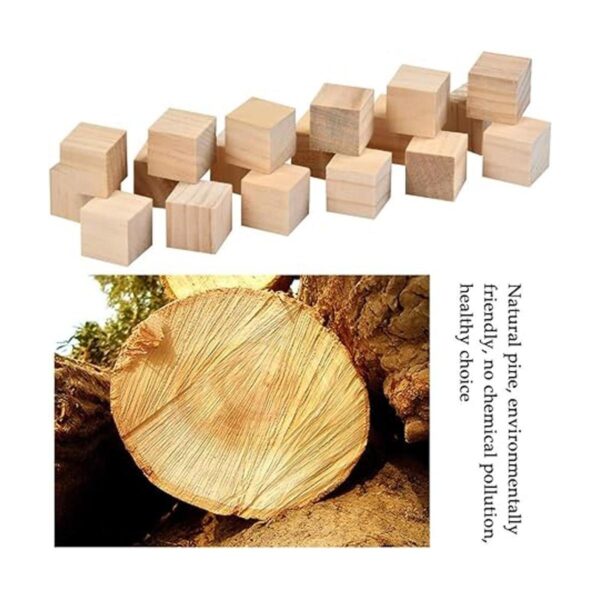 120 bloques cuadrados de madera cubos de madera en blanco