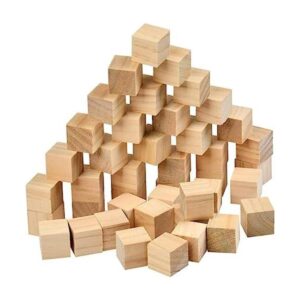 120 bloques cuadrados de madera cubos de madera en blanco