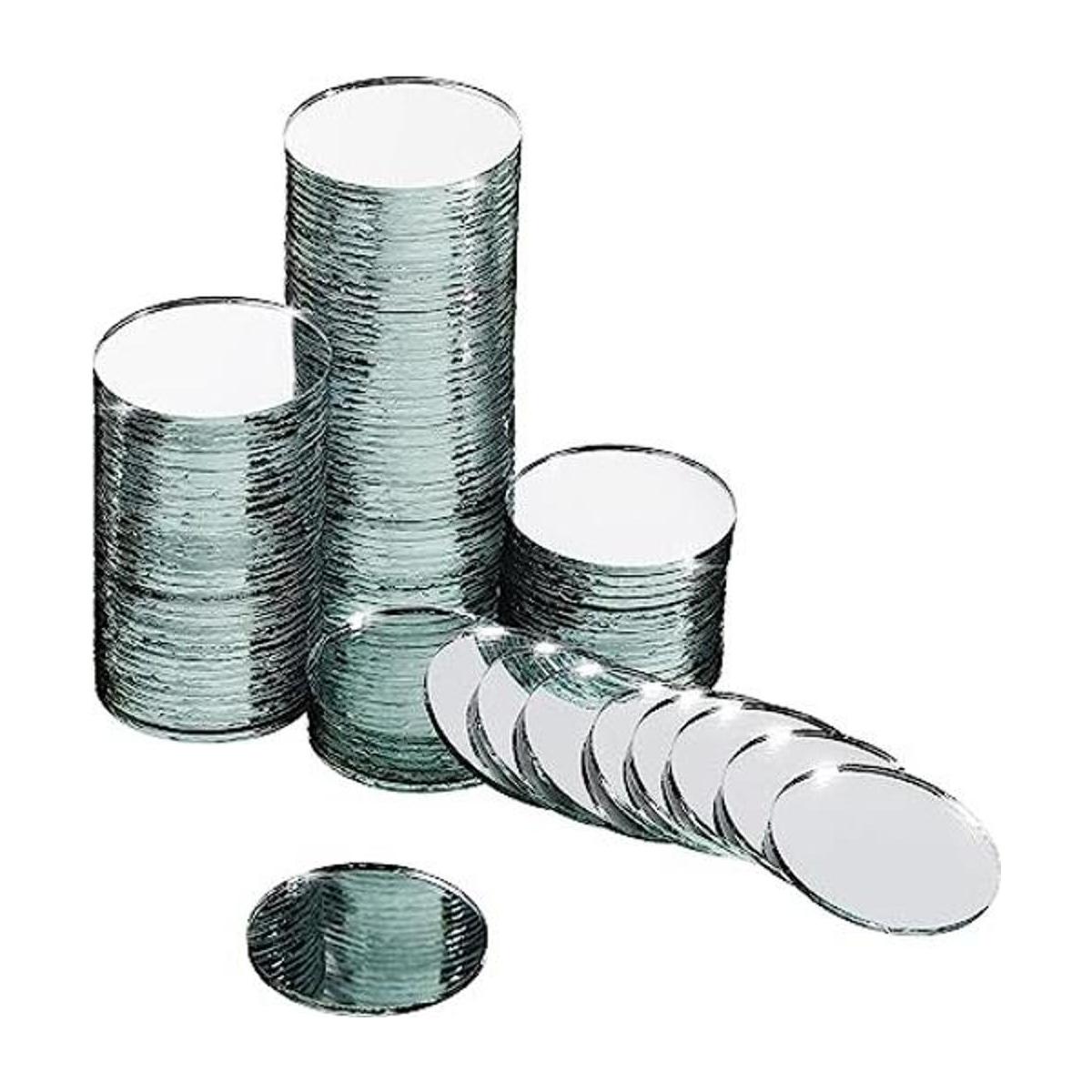 120 piezas de espejos redondos de cristal de 1 pulgada