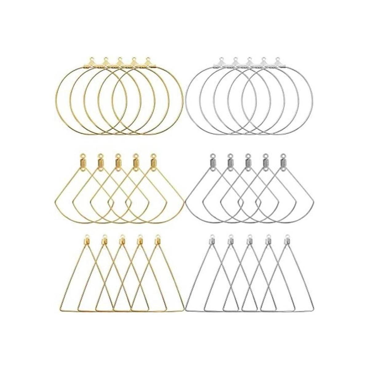 120 piezas de aretes de aro de acero inoxidable para