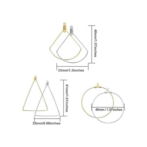 120 piezas de aretes de aro de acero inoxidable para