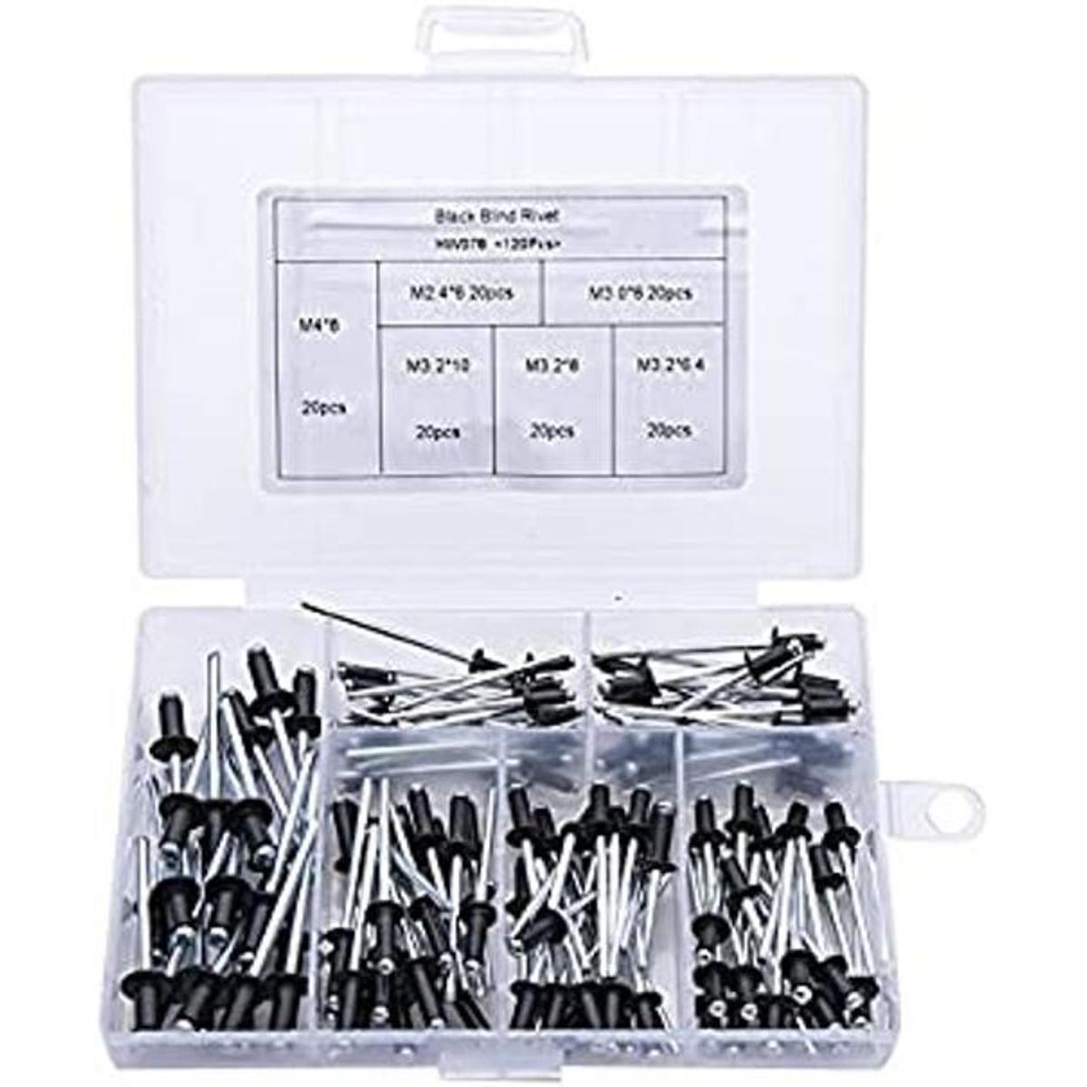 120 remaches de aluminio para ciegos kit surtido de
