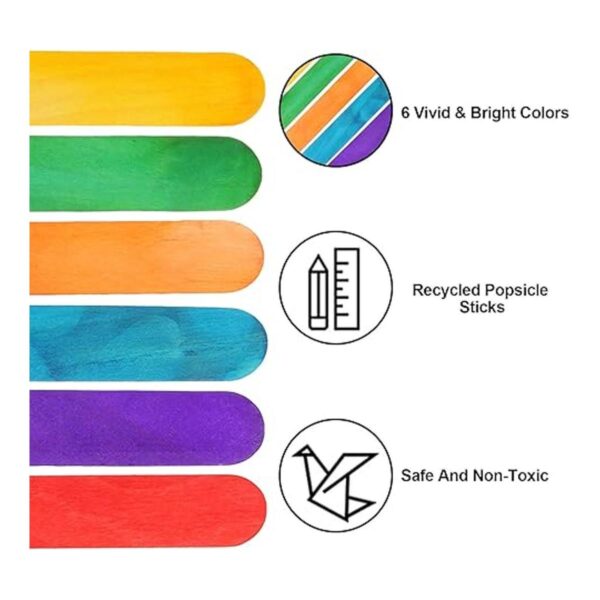 1200 palillos de 5.9 in de colores arco iris arte palillos