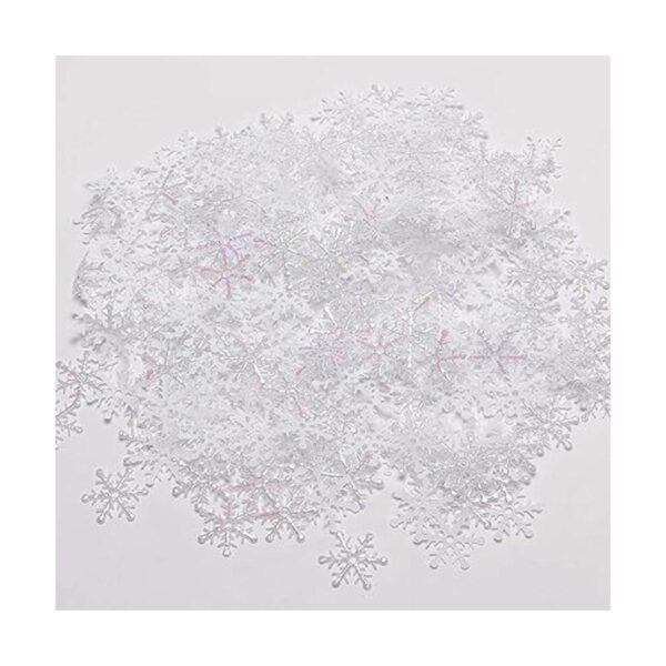 1200 piezas de confeti de copo de nieve azul y blanco con