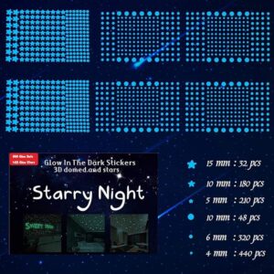 1230 calcomanías de pared con estrellas ultra brillantes
