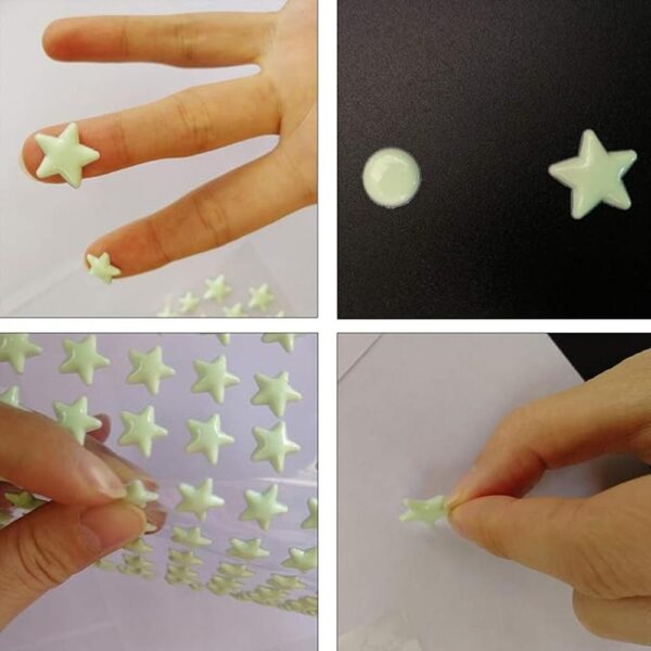 1230 calcomanías de pared con estrellas ultra brillantes
