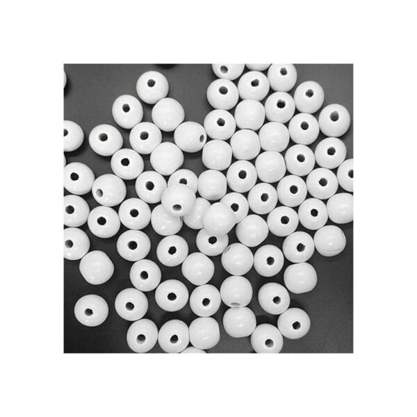 130 cuentas de madera blanca de 0.787 in con agujero