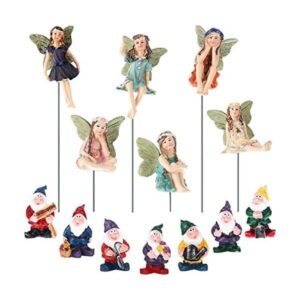 13 piezas de decoración de gnomo de hadas en miniatura