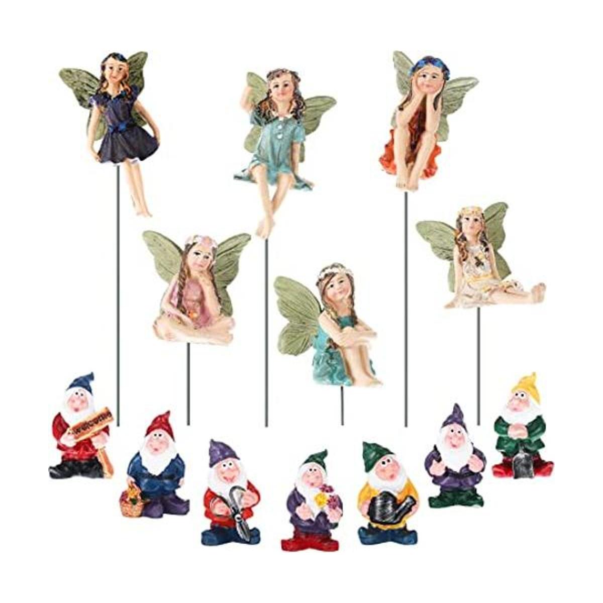 13 piezas de decoración de gnomo de hadas en miniatura
