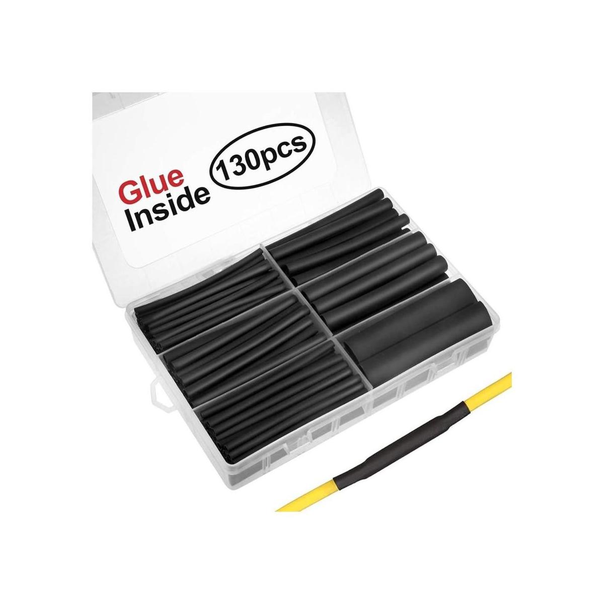 130 piezas 31 Kit de tubo termorretráctil adhesivo de