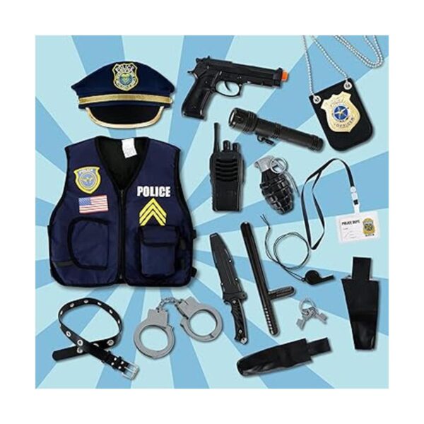 14 piezas de juguetes de simulación policial y uniforme_3