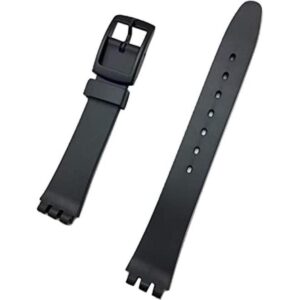 14 mm Negro hule Watch Band Material cómodo y duradero PVC_1