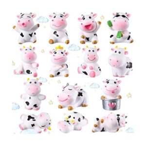 14 piezas de figuras miniaturas de animales de vaca_1