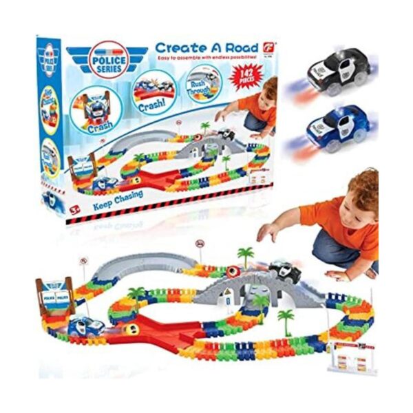 142 piezas de Policía Patrulla Chase Create a Road Super