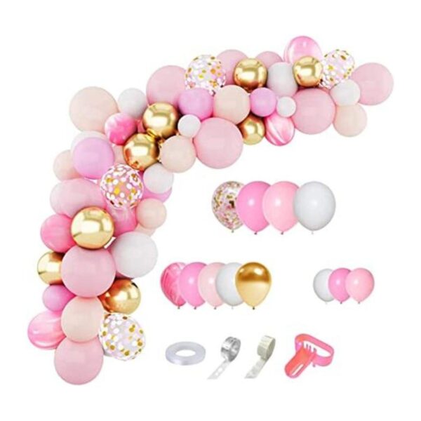 144 globos rosados con diseño de arco de guirnalda de_1