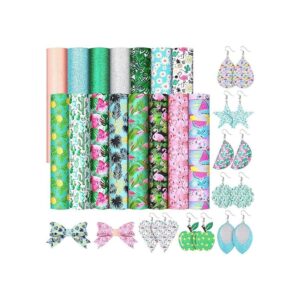 15 hojas de cuero sintético de verano con purpurina hojas