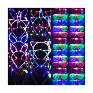 15 lentes con luz LED 15 piezas de diadema LED con orejas_1