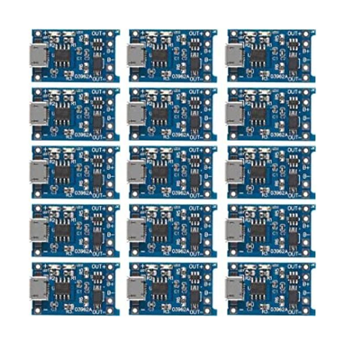 15 módulos de carga TP4056 de 5 V y 1 A micro USB 18650