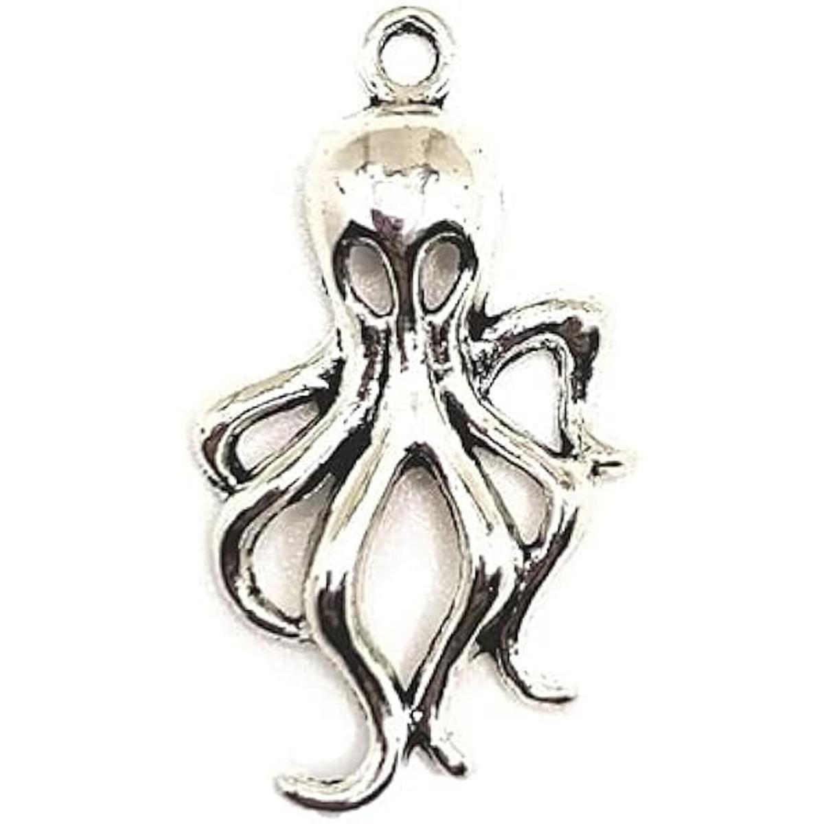 15 pulpo encanto antiguo tono de plata DIY Joyas 32 x 55.8