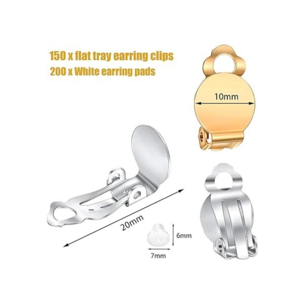 150 clips redondos y planos para pendientes y 200