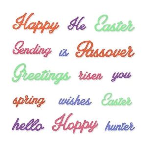 15 troqueles de metal con palabras de Pascua para hacer