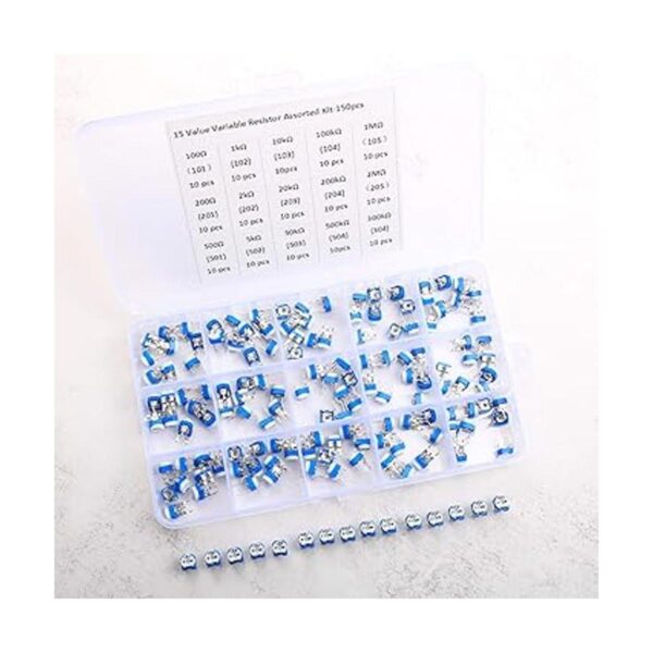 150 piezas 15 valor 100 ohmios 2M ohm Trimpot Resistencia