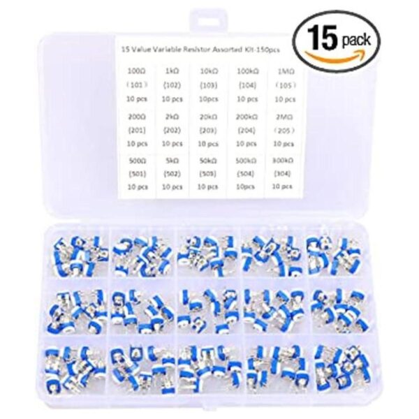 150 piezas 15 valor 100 ohmios 2M ohm Trimpot Resistencia