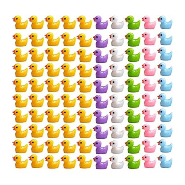 150 piezas de mini figuras en miniatura de pato de resina