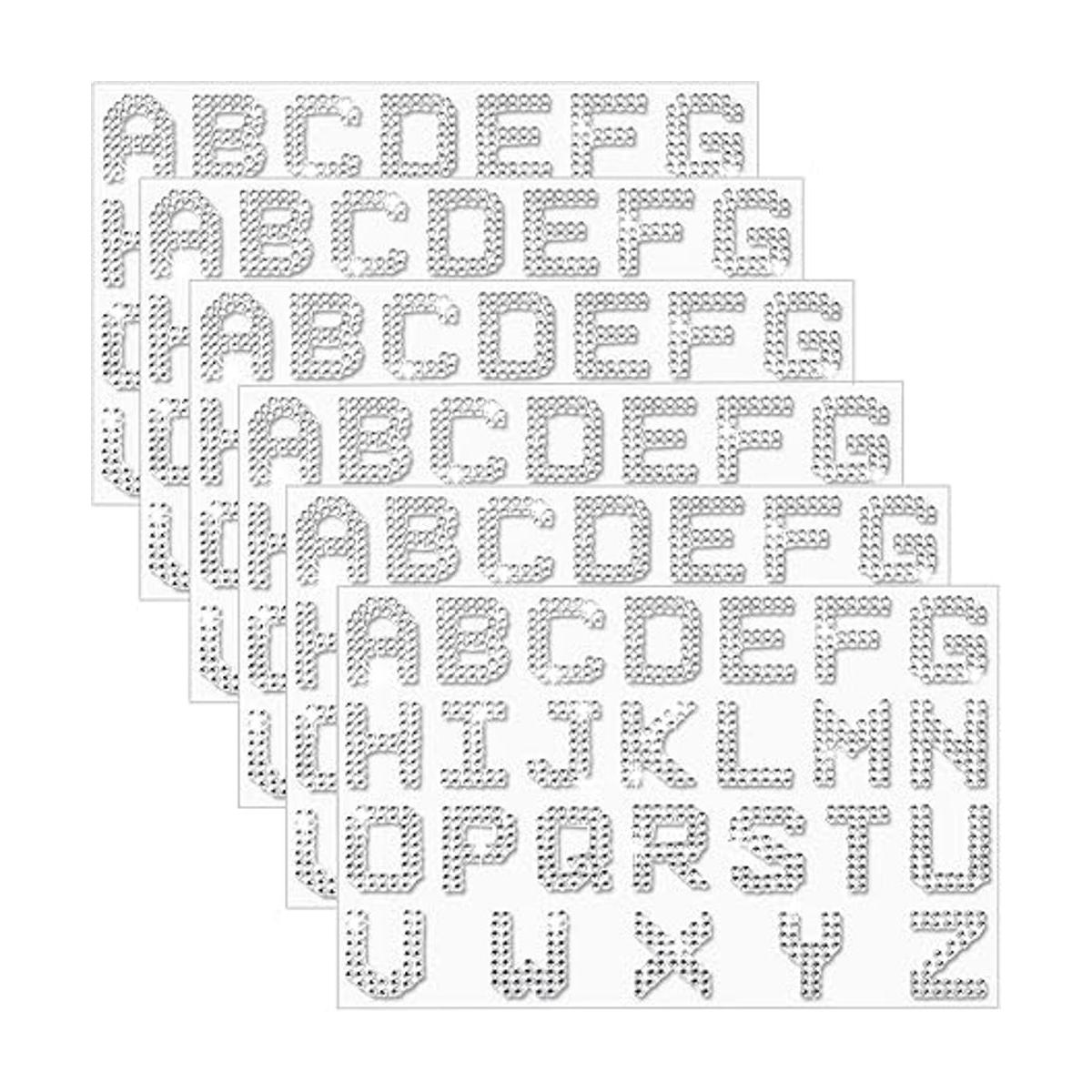 156 calcomanías de letras con diamantes de imitación