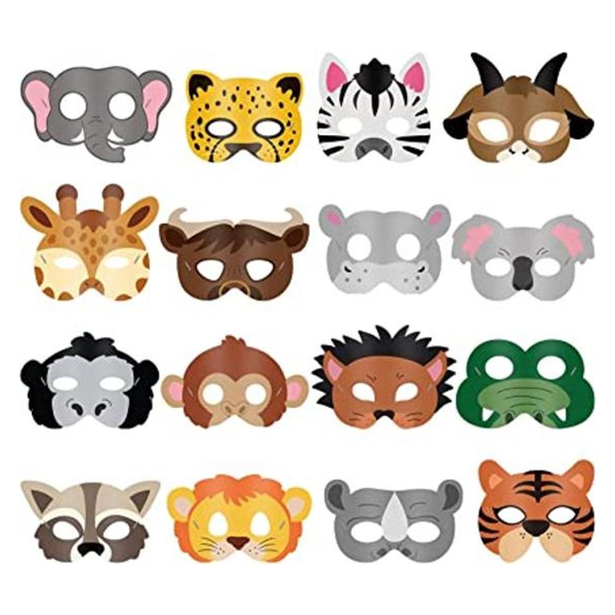 16 Piece Animal Masks Animal Costume Party Favors with 16