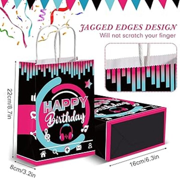 16 bolsas de regalo de papel kraft para fiesta de música_2
