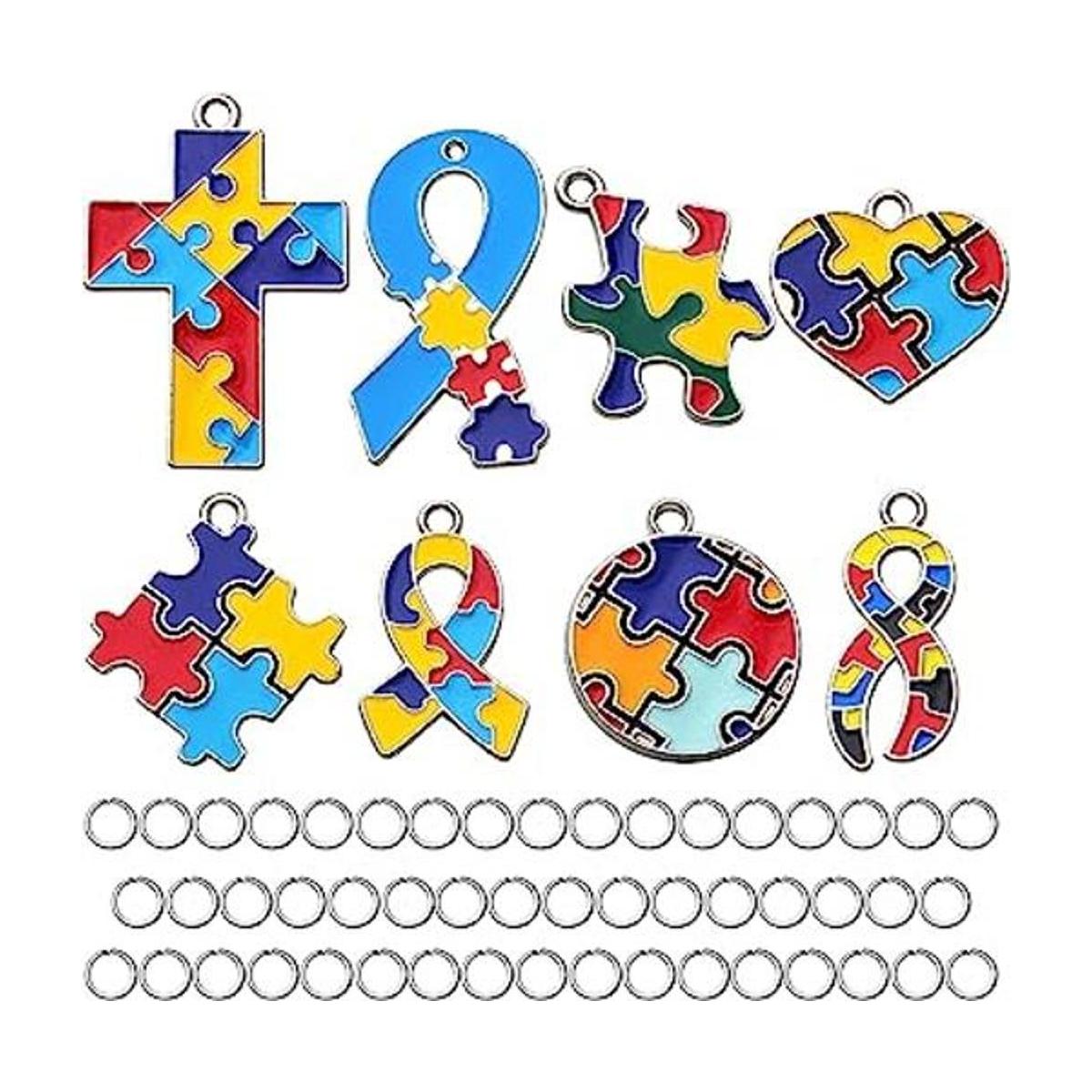 16 dijes de 8 estilos para autismo colgantes de