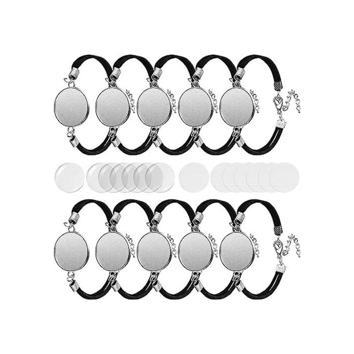 16 pulseras de sublimación de 0.787 in en blanco con bisel