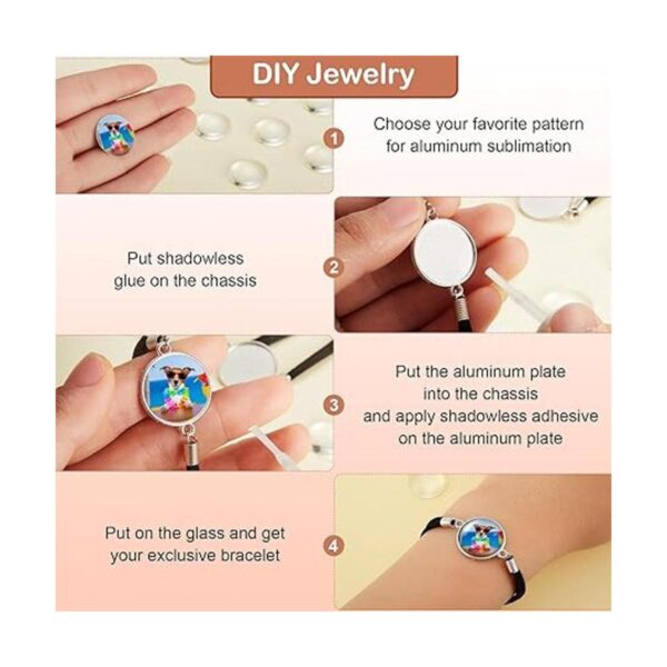 16 pulseras de sublimación de 0.787 in en blanco con bisel