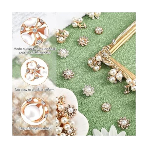 160 botones de perlas con diamantes de imitación adornos