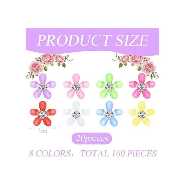 160 piezas de 0.394 in mini resina flores encantos con