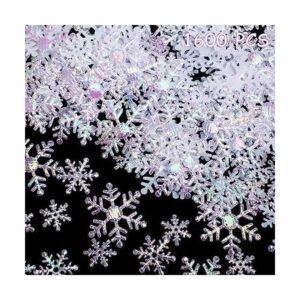 1600 Pieces 3 Size Snowflake Confetti Snowflake Glitter
