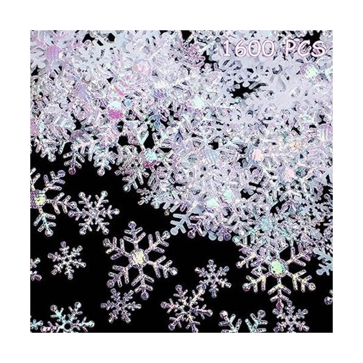 1600 Pieces 3 Size Snowflake Confetti Snowflake Glitter