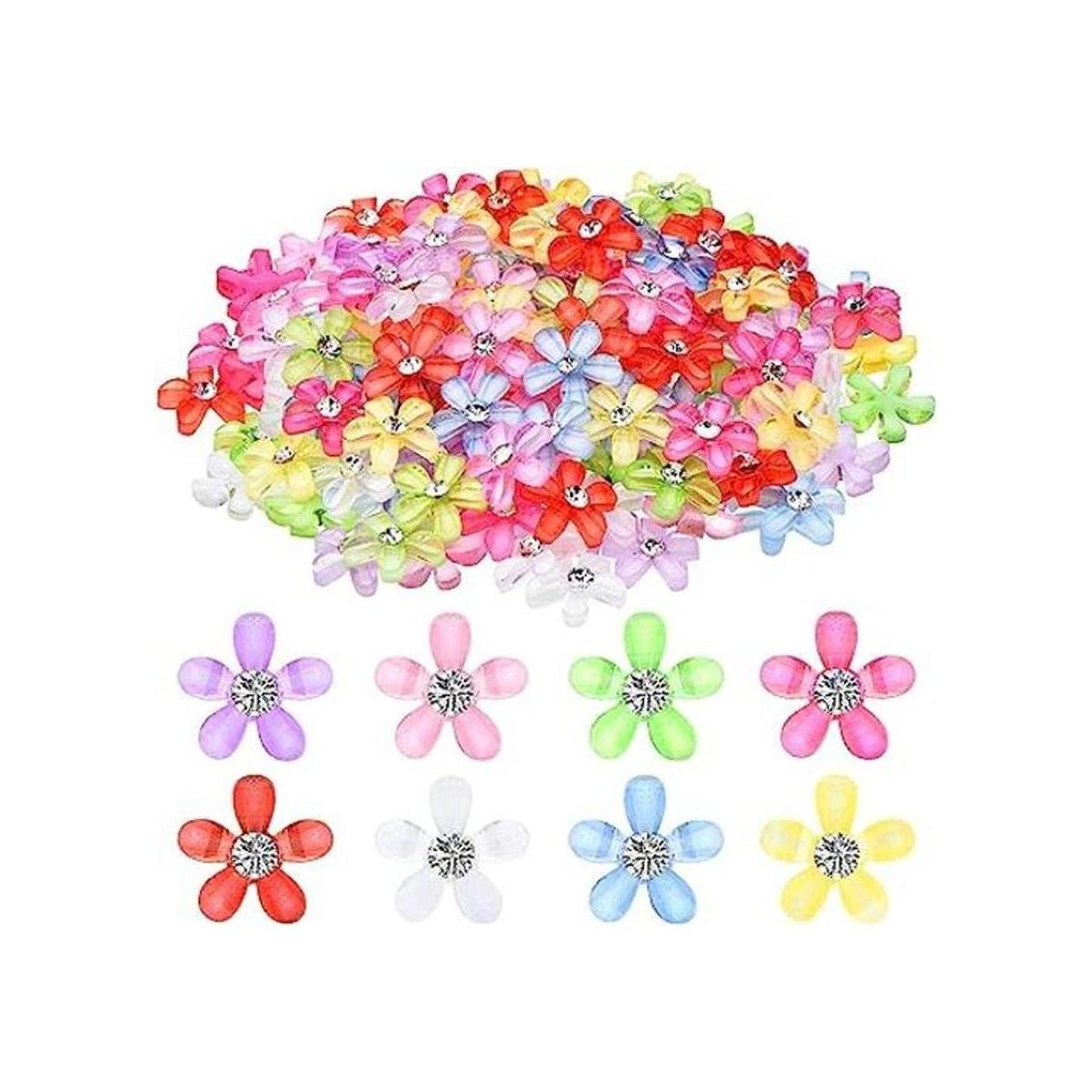 160 piezas de 0.394 in mini resina flores encantos con