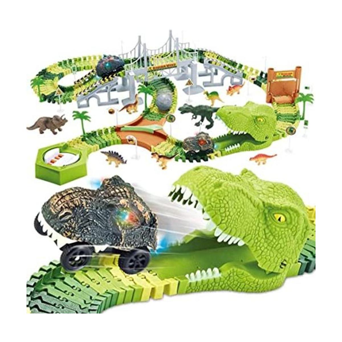 174 piezas de juguetes de dinosaurio pistas de tren