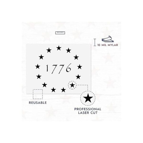 1776 Plantilla de plantilla de 13 estrellas Betsy Ross