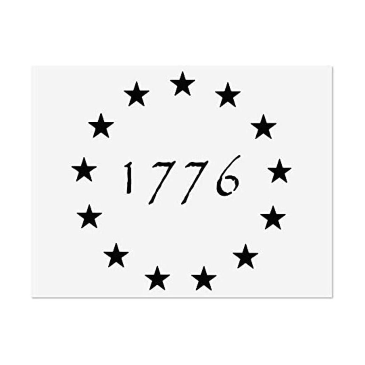 1776 Plantilla de plantilla de 13 estrellas Betsy Ross