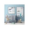 18 calcomanías de pared de tiburones con diseño de