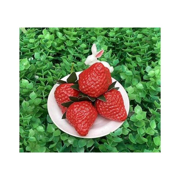 18 fresas artificiales de plástico color rojo simulación
