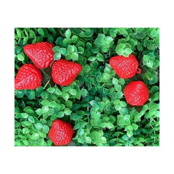 18 fresas artificiales de plástico color rojo simulación